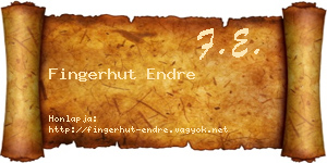 Fingerhut Endre névjegykártya